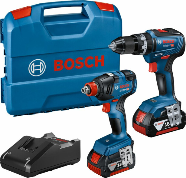 Akkukonesarja Bosch Professional GDX 18V-200 + GSB 18V-55, 2x4.0Ah akuilla + L-Case
