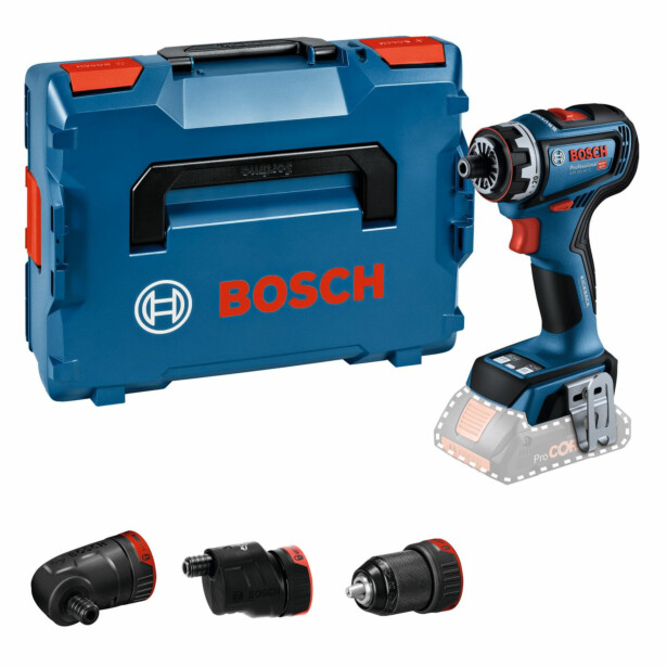 Akkuporakone Bosch GSR 18V-90 FC Solo + 3xGFA, 18V, ilman akkua + L-Boxx