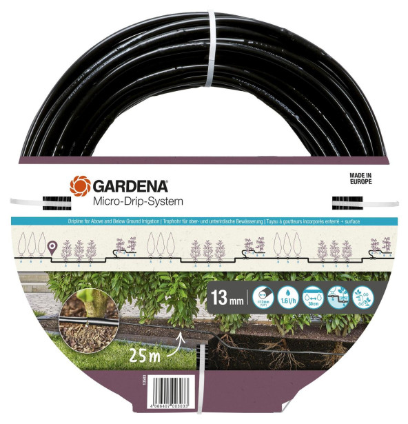 Laajennussarja Gardena Micro-Drip Dripline 25m, maan alle ja päälle