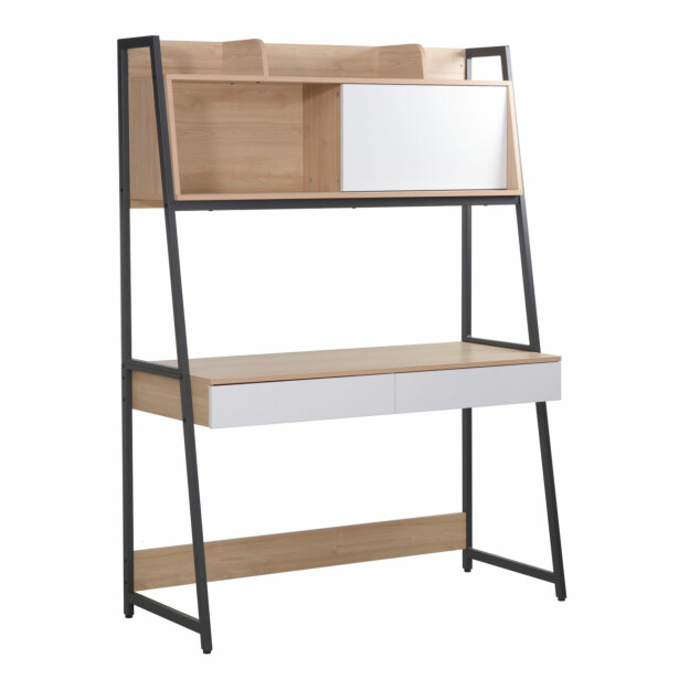 Työpöytä Home4You Study 124x54x171cm, tammi/valkoinen 