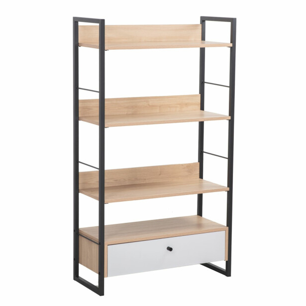 Hylly Home4You Study 70x30x124,5cm, tammi/valkoinen 