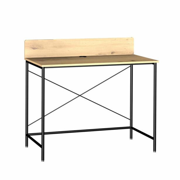 Työpöytä Home4You Hedvig 100x49,5x102cm, saarni/musta 