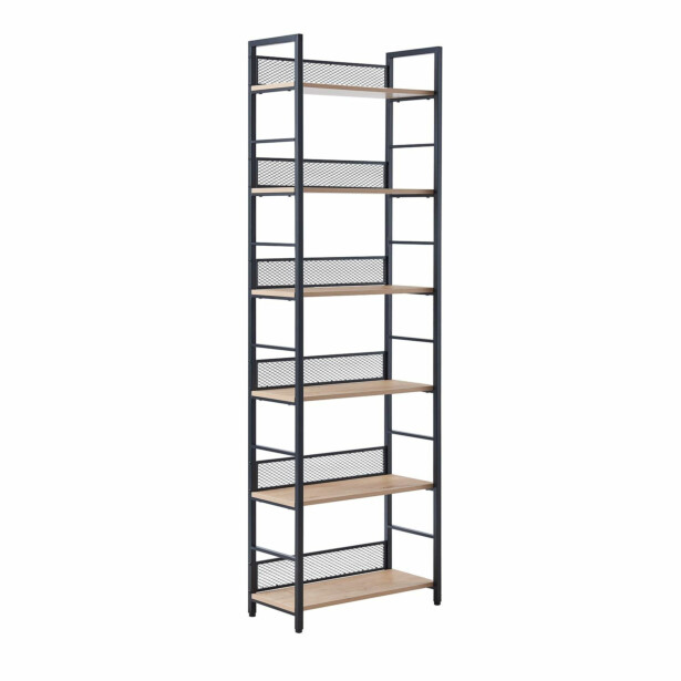Hylly Home4You Hector 60x28x187cm, saarni/musta 