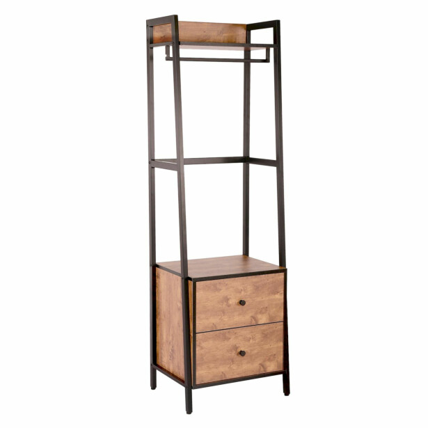 Eteisen hylly Home4You Lavinia 52x40x169cm, saarni/musta 