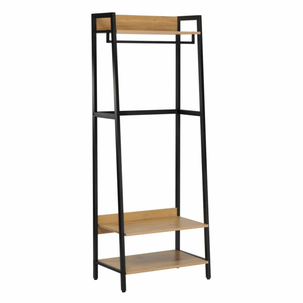 Eteisen hylly Home4You Lavinia 64x40x169cm, saarni/musta 