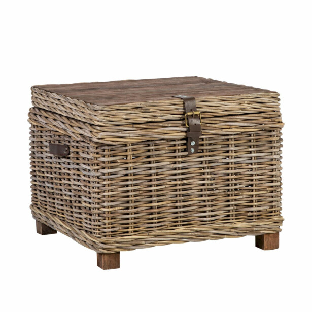 Arkkupöytä Home4You Egros 60x60x45cm, luonnonrottinki 