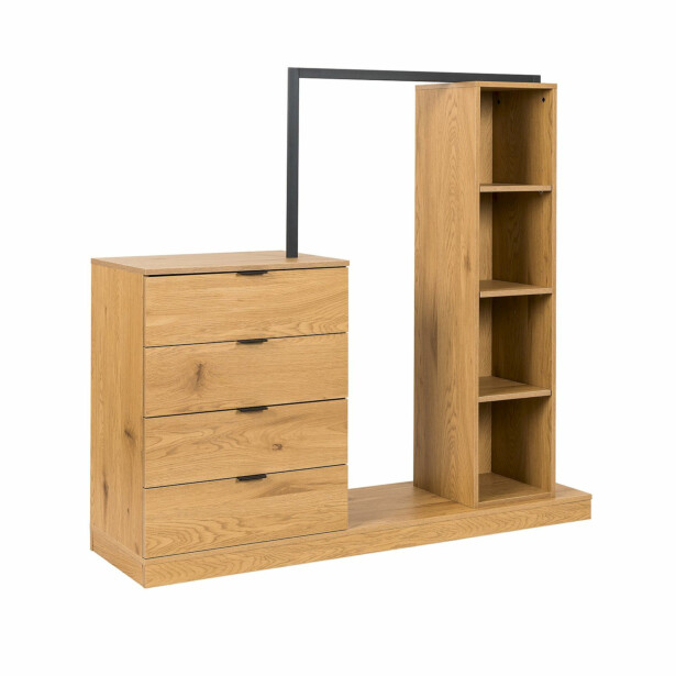 Eteiskaluste Home4You Nova 145x40x137cm, tammi/musta 