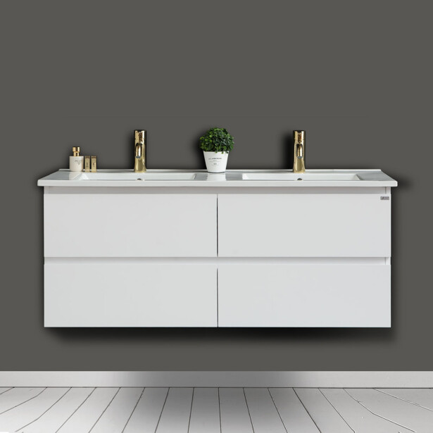 Allaslaatikosto 4AQUA Slim, 1190 mm, 4 ltk, vedinlista, mattavalkoinen