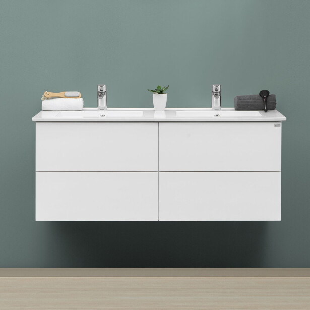Allaslaatikosto 4AQUA Slim, 1190 mm, 4 ltk, mattavalkoinen