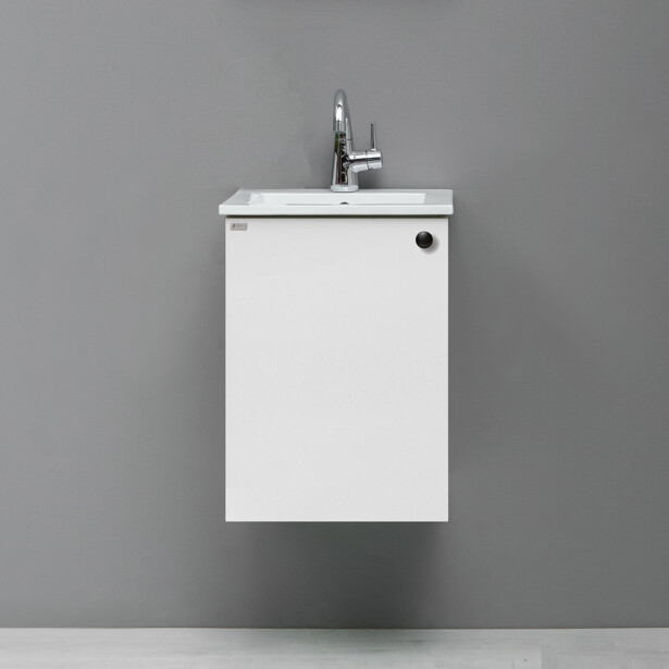 Allaskaappi 4AQUA Minimal, 392 mm, 1 ovi ja hylly, mattavalkoinen
