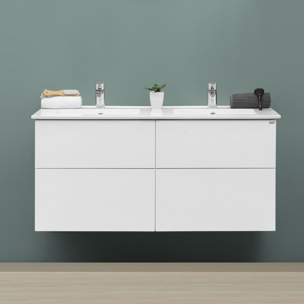 Allaslaatikosto 4AQUA Slim H, 1190 mm, 4 ltk, mattavalkoinen