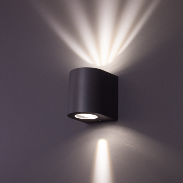 LED-seinävalaisin FTLight Diva, 2x5W, 4000K, 105x105x90mm, tummanharmaa