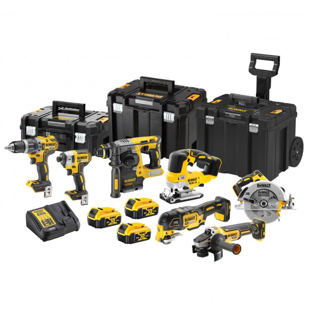 Akkukonesarja DeWalt XR DCK755P3T, 18V, 7 konetta, 3x5.0Ah akuilla + TSTAK