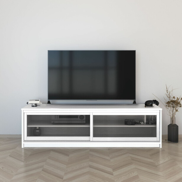 TV-taso liukuovilla Inaria Koti, mittatilaus, kirkas lasi