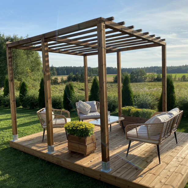 Pergola Patio Terassit, 3x4, kestopuu