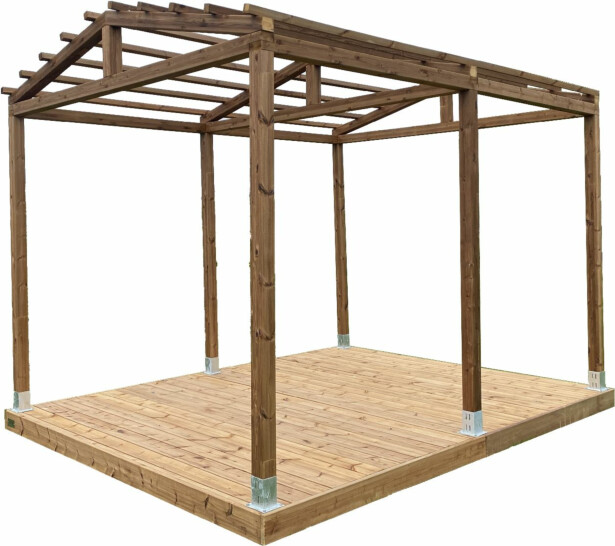 Pergola Patio Terassit, 3x3 harjakattoinen, kestopuu