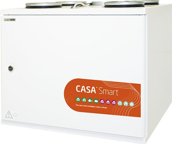 Ilmanvaihtokone lämmöntalteenotolla Swegon Casa W5 Smart WA RH, alle 250m2, 30-130l/s, kosteutusautomatiikka, eri kätisyyksiä