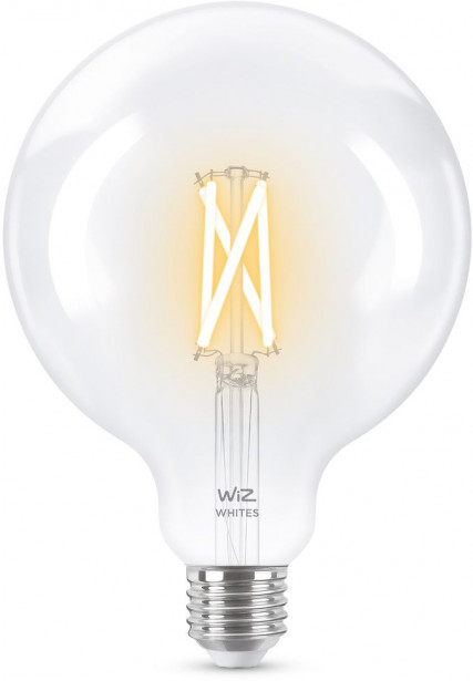 LED-älylamppu Wiz G125 Tunable White, Wi-Fi, 60W, E27, kirkas lasi