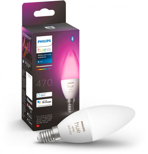 LED-älylamppu Philips Hue WCA, 5.3W, B39, E14