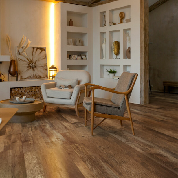 Vinyylilankku Concept Floor Profiline, Old Wood Mocca, integroitu alusmateriaali