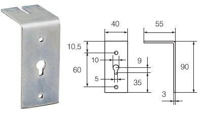 Liukuoven peitelaudan kannatin Abloy 407 FE/ZN