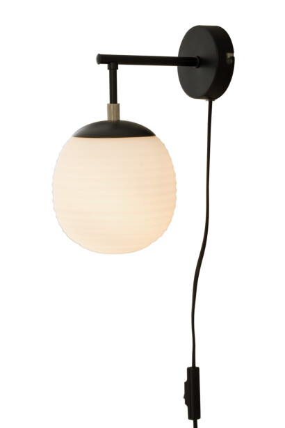 Seinävalaisin Aneta Lighting Rille, musta/valkoinen