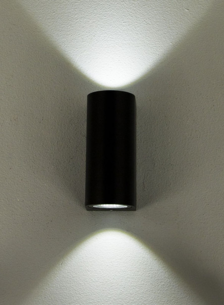 LED-ulkoseinävalaisin Aneta Lighting Union, 2x3W, IP54, ylös-alasvalo, musta