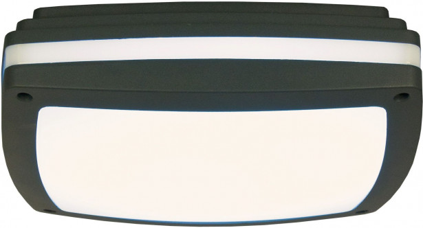 LED-ulkokattoplafondi Aneta Lighting Quadro, 30x30cm, IP54, tummanharmaa/valkoinen