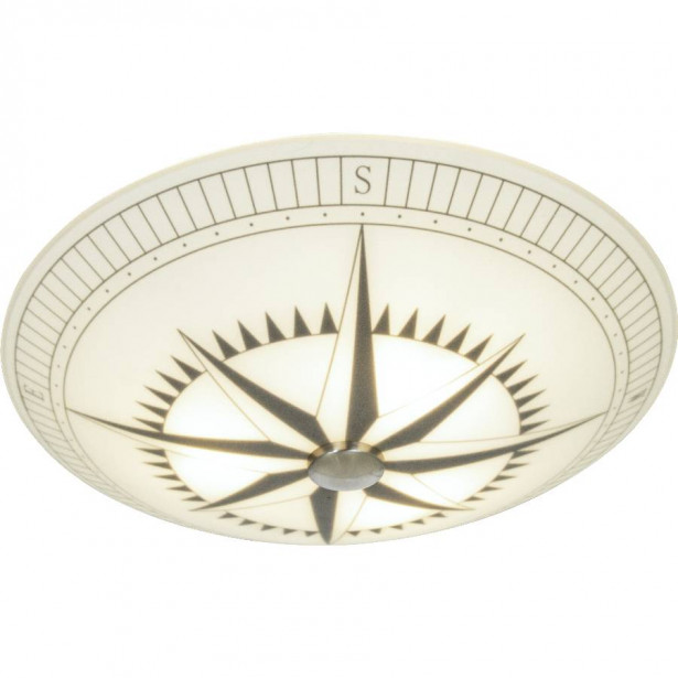 Plafondi Aneta Lighting Kompass, Ø50cm, valkoinen/musta