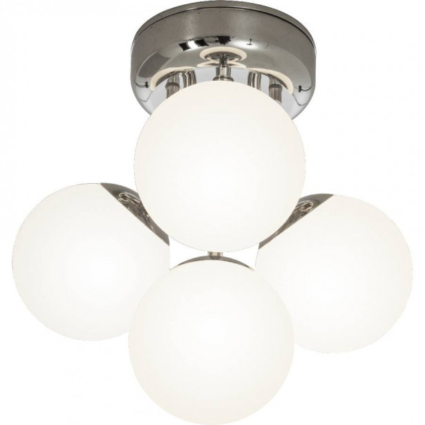 Plafondi Aneta Lighting Nicosia, Ø26cm, IP44, kromi/opaali