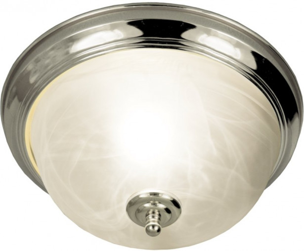 Plafondi Aneta Lighting Napoli, IP44 Ø 275x140 mm, kromi, valkoinen