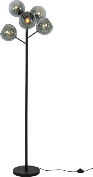 Lattiavalaisin Aneta Lighting Atom, 5-osainen, musta/savunharmaa