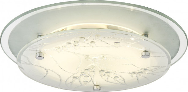 LED-kattoplafondi Aneta Lighting Denise, ø 25cm, valkoinen/kromi