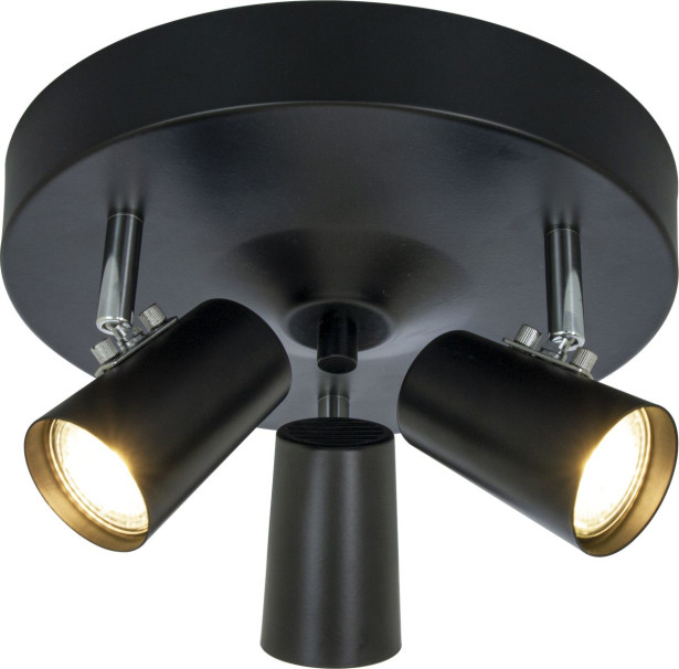 Kattospotti Aneta Lighting Pilot, 3-osainen, musta/kromi