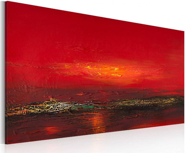 Taulu Artgeist Punainen auringonlasku yli meren, käsinmaalattu, 60x120cm