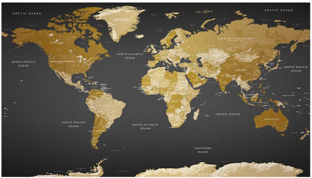 Sisustustarra Artgeist World Map: Modern Geography II, 280x490cm