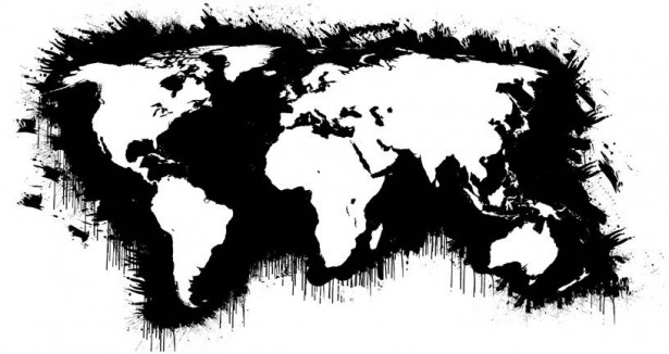 Kuvatapetti Artgeist Valkoinen mantere, mustat valtameret, 270x450cm