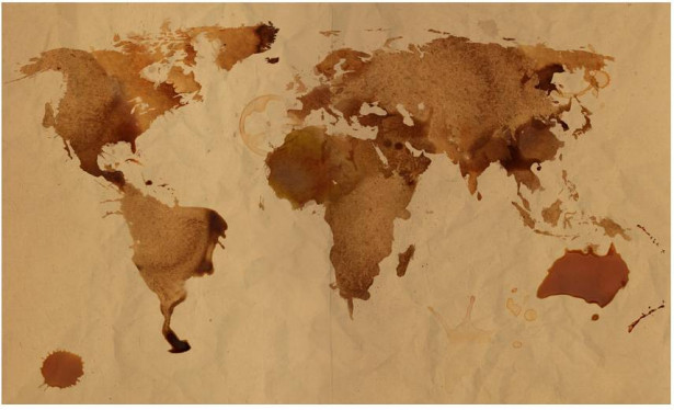 Kuvatapetti Artgeist Tea world map, 270x450cm
