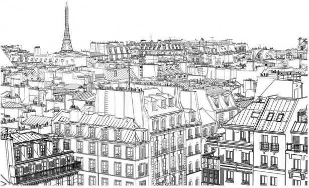 Kuvatapetti Artgeist Parisian sketchbook, 270x450cm