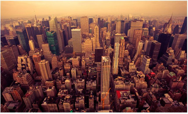 Kuvatapetti Artgeist Bird Eye View of Manhattan, New York, 270x450cm