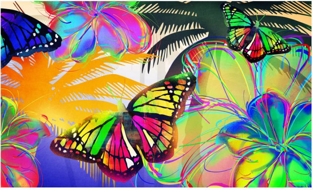 Kuvatapetti Artgeist Butterflies in the stomach, 270x450cm