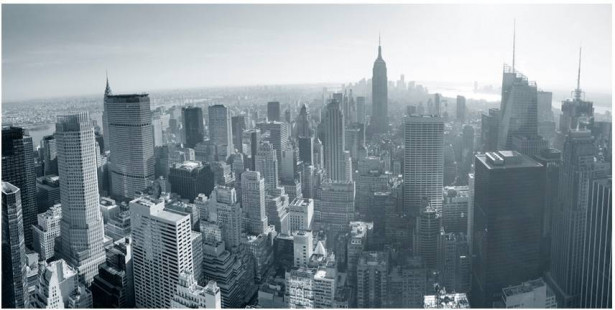 Kuvatapetti Artgeist New Yorkin Black and White Horizon, 550x270cm