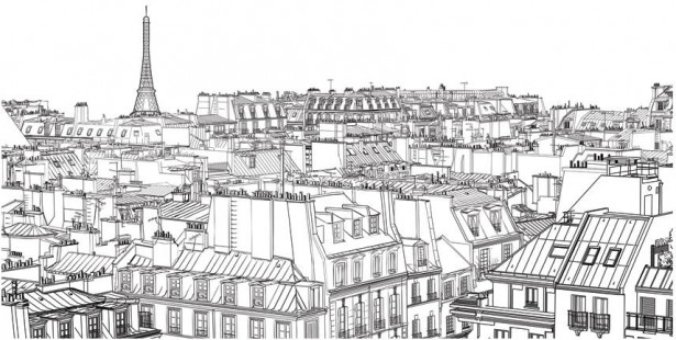 Kuvatapetti Artgeist Parisian sketchbook, 550x270cm
