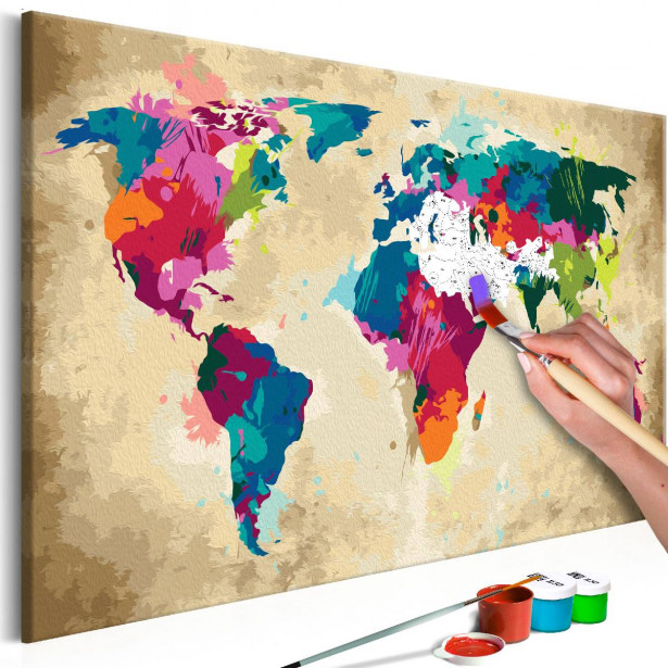 DIY-taulu Artgeist Colourful World Map, 40x60cm