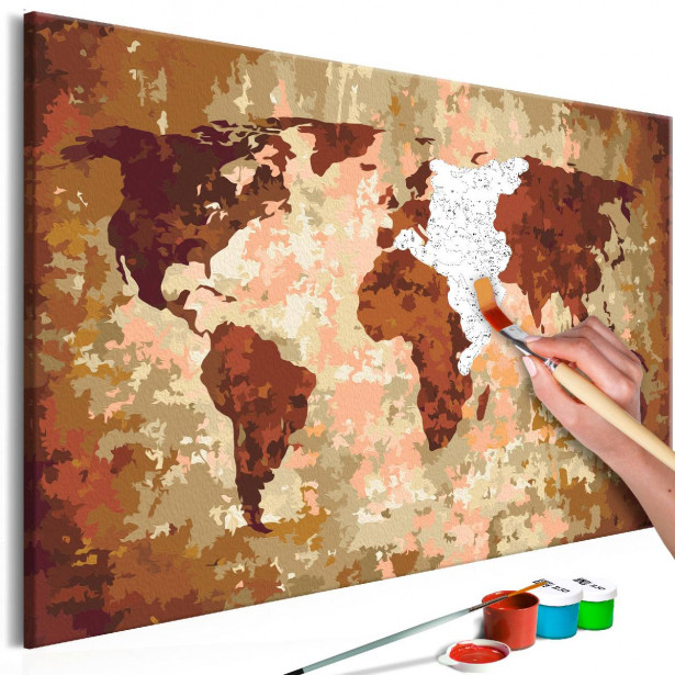 DIY-taulu Artgeist Earth Coloured World Map, 40x60cm