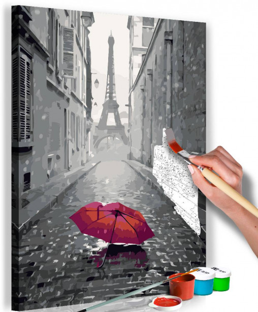 DIY-taulu Artgeist Paris - Red Umbrella, 60x40cm