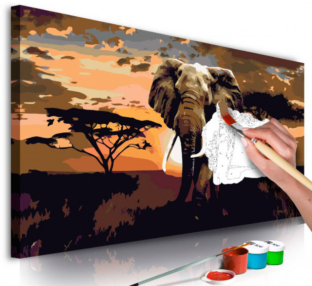 DIY-taulu Artgeist Elephant in Africa, ruskea, 40x80cm