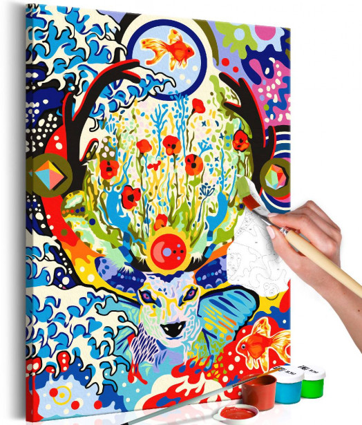 DIY-taulu Artgeist Deer and Flowers, 60x40cm