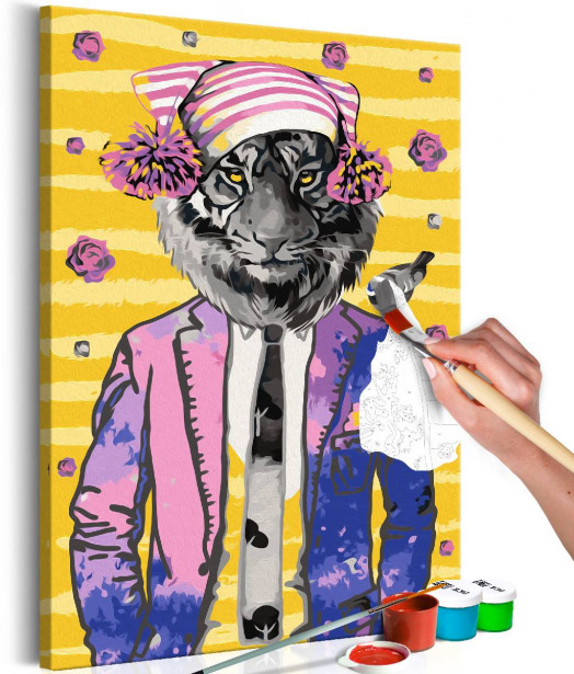 DIY-taulu Artgeist Tiger in Hat, 60x40cm