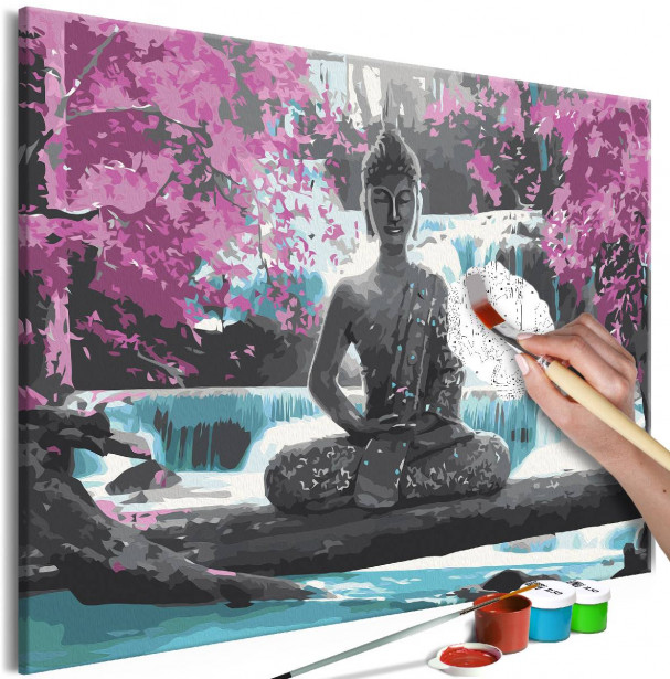 DIY-taulu Artgeist Buddha and Waterfall, 40x60cm